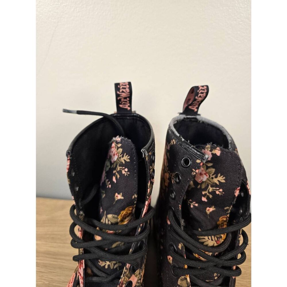 Dr Martens Docs 1460 Victorian Flowers 8 Eye Boots Black Pink Canvas Size 7 - Picture 4 of 7